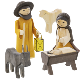 unterster Stock Figuren „Weihnachts-Geschichte“  für 4-stöckige Pyramide „Andreasberg“