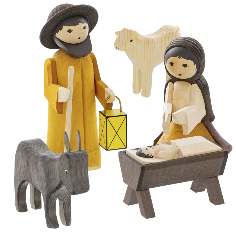 unterster Stock Figuren „Weihnachts-Geschichte“  für 4-stöckige Pyramide „Andreasberg“